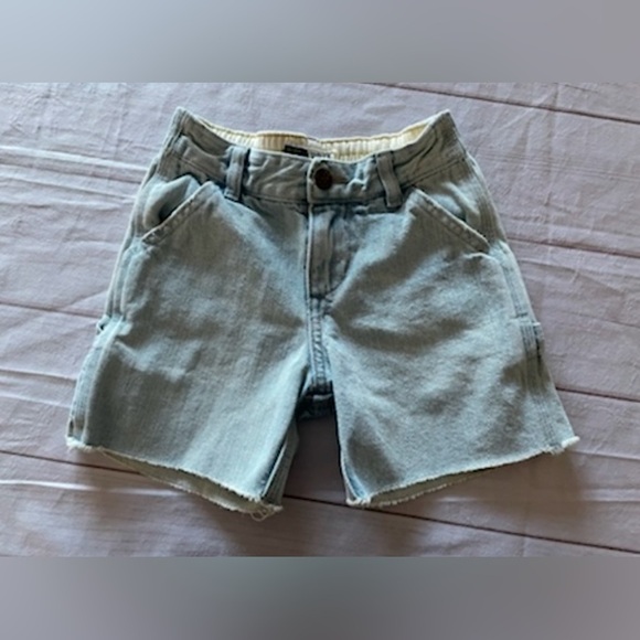 Vintage OshKosh B'gosh Carpenter Shorts Toddler Boys 2T Light Wash Snap Button - Picture 1 of 11